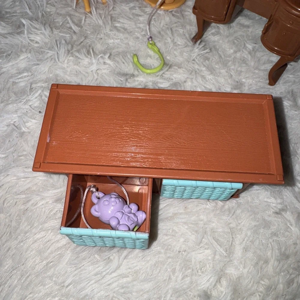 Vintage Fisher Price Loving Family Doll House Furniture Lot 7 Pieces